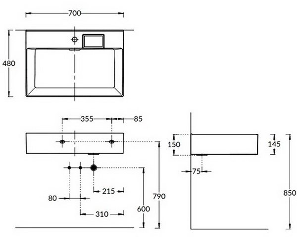 раковина KERAMA MARAZZI LOGICA 70